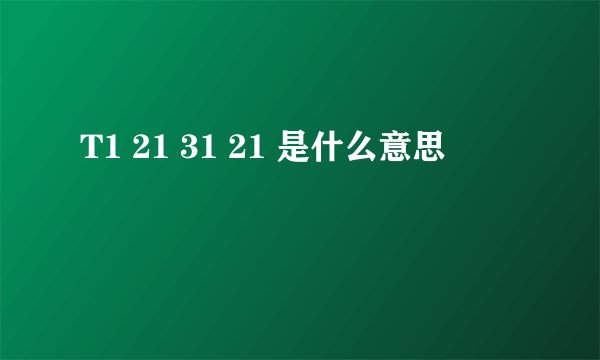 T1 21 31 21 是什么意思