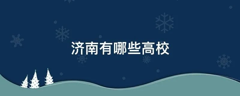 济南有哪些高校