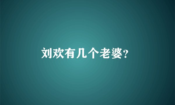 刘欢有几个老婆？