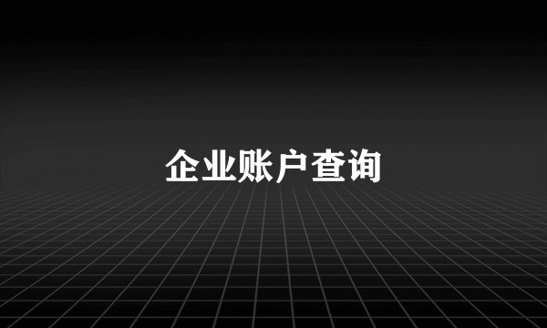 企业账户查询