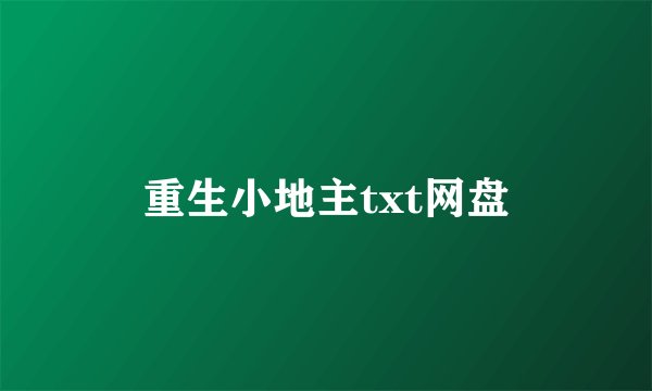 重生小地主txt网盘