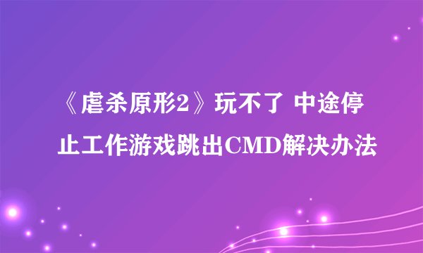 《虐杀原形2》玩不了 中途停止工作游戏跳出CMD解决办法